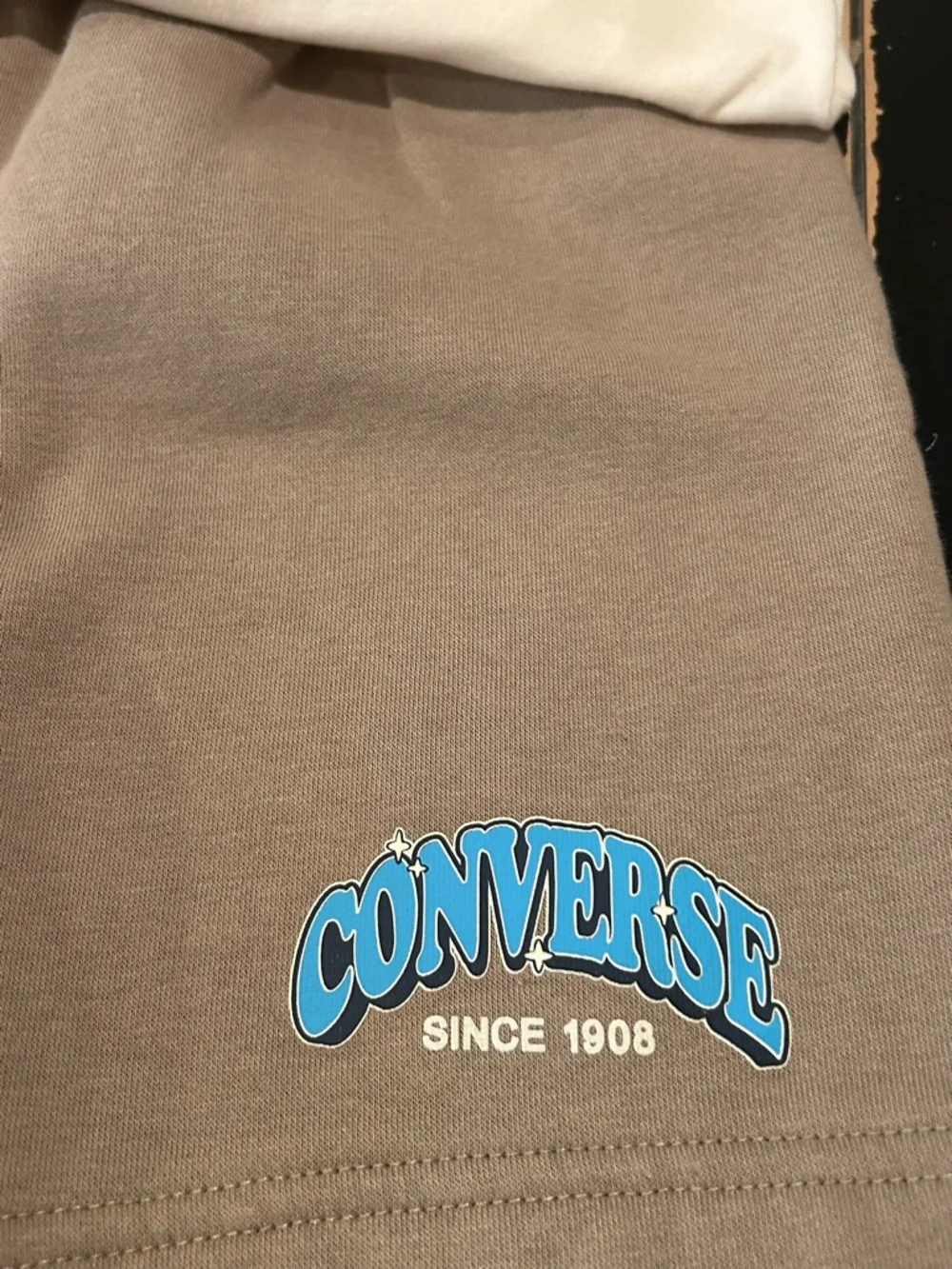 Converse Cream Tee with Blue Logo and Red Sneaker Graphic Boys Size 7